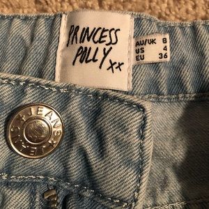 Princess Polly high rise denim shorts